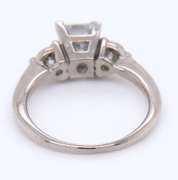 Dazzling White Gold Princess Cut with Round Brilliant Cut Diamond Ring