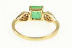 18K Yellow Gold 1.15 Ctw Emerald Diamond Engagement Ring