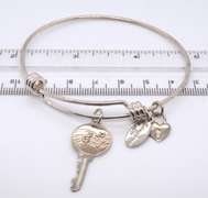 Vintage 925 Sterling Silver Bangle with Charms