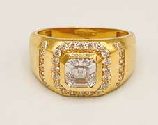 Flashy 14kt Solid Yellow Gold Men's Ring