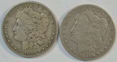 Scarce 1898-S and 1901-S Morgan Silver Dollars. Circs