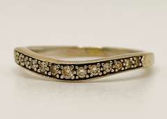 14kt Solid Yellow Gold & Diamond Band Ring
