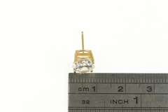 14K Yellow Gold 8.0mm Single Round Cubic Zirconia Stud Earring