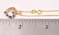 Brilliant Blue Sapphire and Diamond Heart Pendant Necklace in Yellow Gold