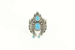 Sterling Silver Carolyn Pollack Relios Turquoise Dangle Ring