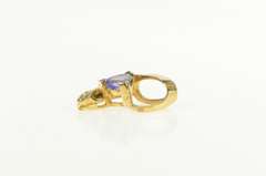 14K Yellow Gold 0.84 Ctw Trillion Tanzanite Diamond Loop Pendant