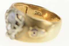 10K Yellow Gold Diamond Benevolent Protective Order Elk Ring