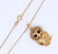 925 Sterling Silver Owl Pendant on Chain