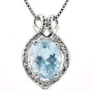 2.05CT BLUE TOPAZ STERLING PENDANT