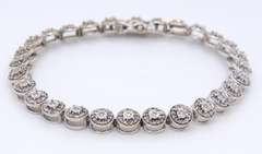 Wonderful White Gold Illusion Set Diamond Tennis Bracelet