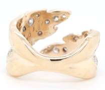 1.00ctw Diamond Leaf Split Wrap Ring in 14K
