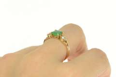 18K Yellow Gold 1.15 Ctw Emerald Diamond Engagement Ring