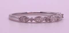 14kt Solid White Gold & Diamond Band Ring