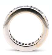 Favero 0.39ctw Baguette Diamond & 5.40ctw Baguette Sapphire Eternity Ring in 18K