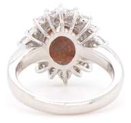1.30ct Opal and 0.61ctw Diamond Starburst Frame Ring in Platinum