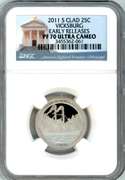2011-S Vicksburg National Park Quarter in NGC PF70 Ultra Cameo. Early Release!