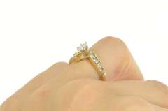 14K Yellow Gold 0.87 Ctw Marquise Diamond Bypass Engagement Ring
