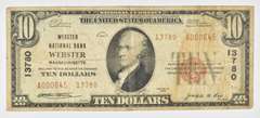 1929 $10 Webster, MA United States National Currency - 13780