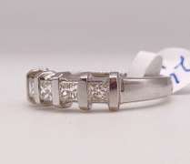 14kt Solid White Gold & Diamond Band