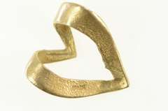 14K Yellow Gold Diamond Cut Curvy Heart Love Symbol Pendant