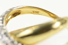 14K Yellow Gold Two Tone Geometric X Criss Cross Domed Ring