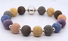Italian 925 Sterling Silver Milop Multi Color Bracelet