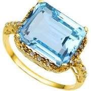 7.74 CT BLUE TOPAZ 10KT YG RING