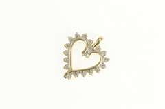 10K Yellow Gold 0.26 Ctw Diamond Inset Classic Heart Love Pendant