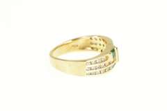 14K Yellow Gold 0.83 Ctw Princess Emerald Diamond Tiered Band Ring