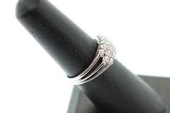 14kt Solid White Gold & Diamond Band Ring