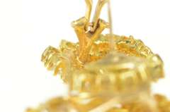 14K Yellow Gold 2.50 Ctw Diamond Curved Cluster French Clip Earrings