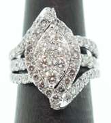 LADIES 14K WHITE GOLD AND 3.50 CARAT DIAMOND RING