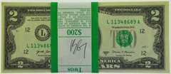 2017-A Series $2 Bills in Sequence (L) $200 Pack of New Gem CU