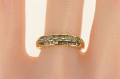 Sterling Silver Baguette Diamond Encrusted Wedding Band Ring