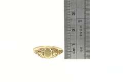 14K Yellow Gold Victorian Oval Monogram Name Initial Ring