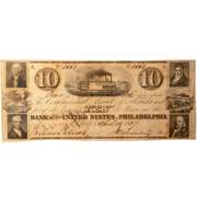 $ 10 Bank of the US Philadelphia Note. April 19 1837