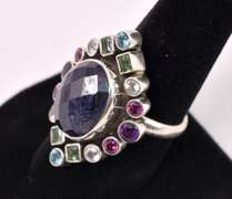 Multi-gem Sterling Silver Ring