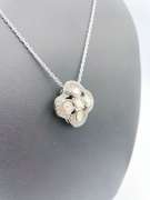 Vintage Mine-Cut Diamond Pendant in Anodized Silver