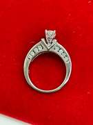 CERTIFIED 14K WHITE GOLD AND DIAMOND ENGAGEMENT RING