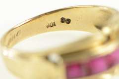 10K Yellow Gold 1950's Syn. Ruby Men's Ornate Statement Ring