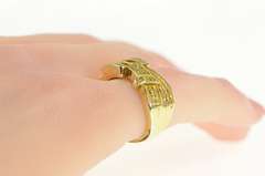 Sterling Silver Pave Yellow Diamond Encrusted Belt Buckle Ring