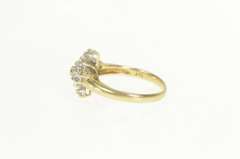 10K Yellow Gold 0.20 Ctw Diamond Star Cluster Statement Ring