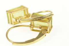 14K Yellow Gold Peridot Solitaire August Birthstone LeverBack Earrings