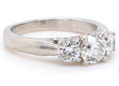 1.50ctw Round Diamond Three Stone Engagement Ring in Platinum