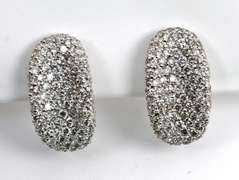 Refined Pavé Diamond Earrings in 18K WG