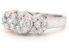 Gorgeous 0.50ctw Round Diamond Triple Cluster Ring in 14K