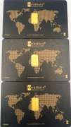 Three one gram gold bars