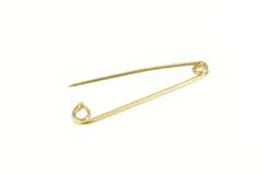 14K Yellow Gold Simple Safety Pin Diaper Bar Pin/Brooch