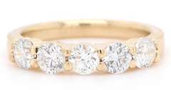 Shimmering Yellow Gold 1.51ct Round Brilliant Cut Diamond Band