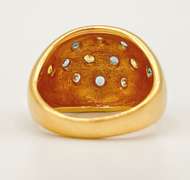 14kt Solid Yellow Gold & Diamond Dome Cocktail Ring